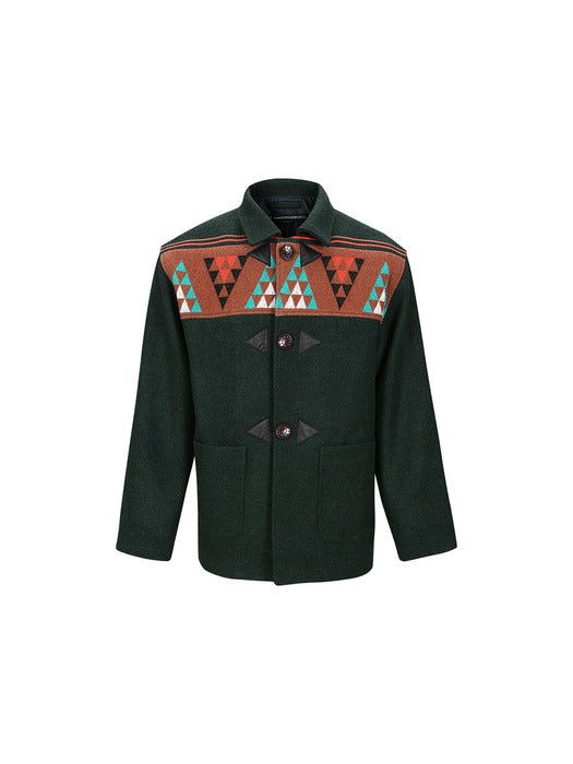 [andersson bell] FRANKT KNIT & WOOL HALF COAT awa565m(FOREST)