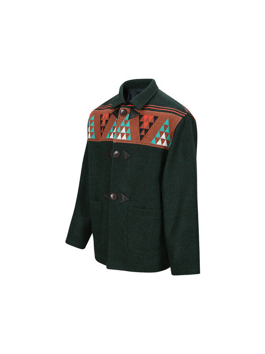 [andersson bell] FRANKT KNIT & WOOL HALF COAT awa565m(FOREST)