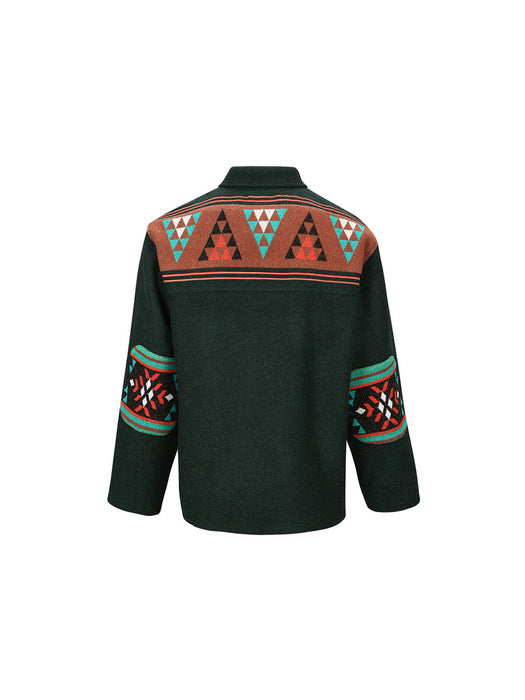 [andersson bell] FRANKT KNIT & WOOL HALF COAT awa565m(FOREST)