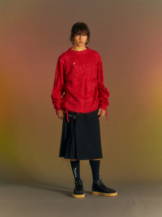 [andersson bell] COLBINE CREW-NECK SWEATER atb1015m(RED)