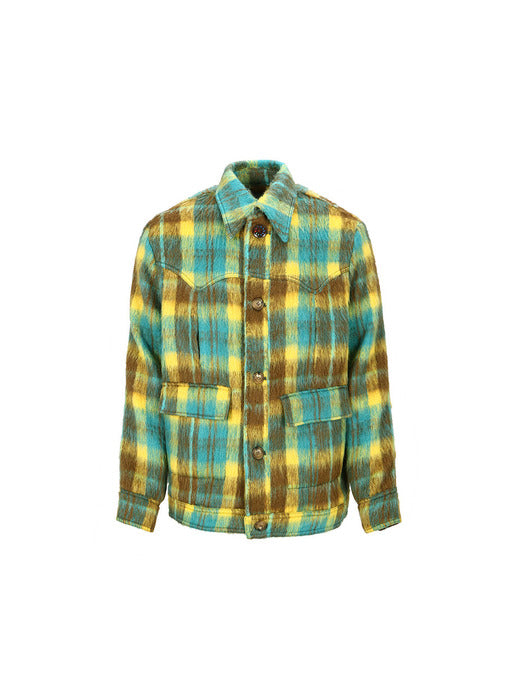 [andersson bell] CHAUNY WOOL CHECK JACKET awa568m(YELLOW/BROWN)