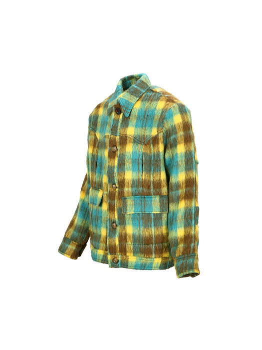[andersson bell] CHAUNY WOOL CHECK JACKET awa568m(YELLOW/BROWN)