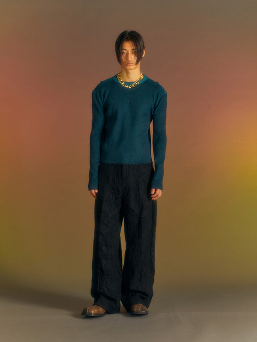 [andersson bell] BELFORT WOOL WIDE-LEG TROUSERS apa680m(BLACK)
