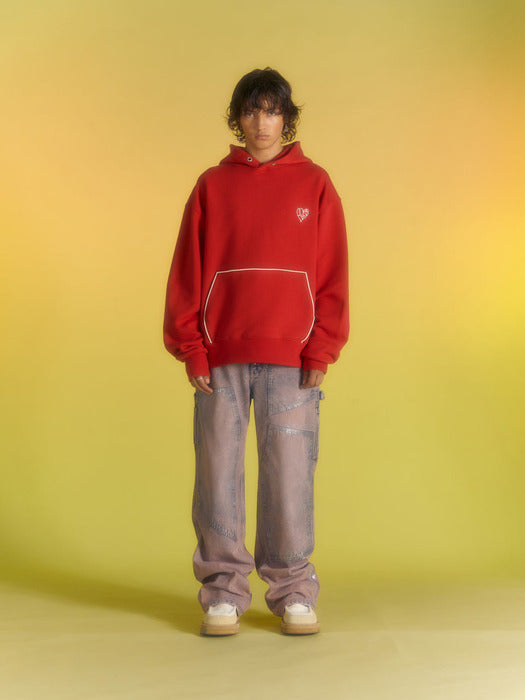 [andersson bell] (ESSENTIAL) UNISEX ADSB HEART HOODIE atb1040u(RED)