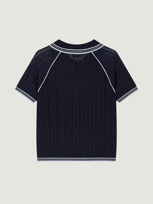 Grove 25Hs Koi Collar Knit (Navy)