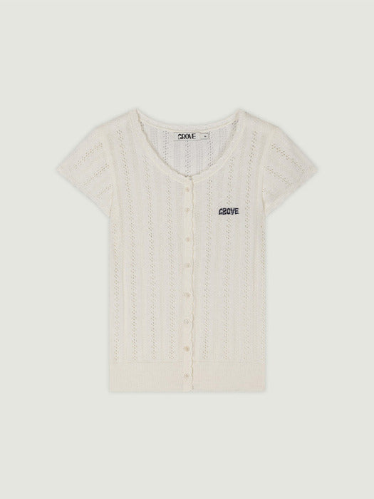 Grove 25Hs Koi Knit Cardigan (White)