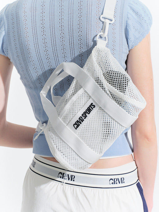 [grove] 25Hs Levin Mesh Tote Bag (White)