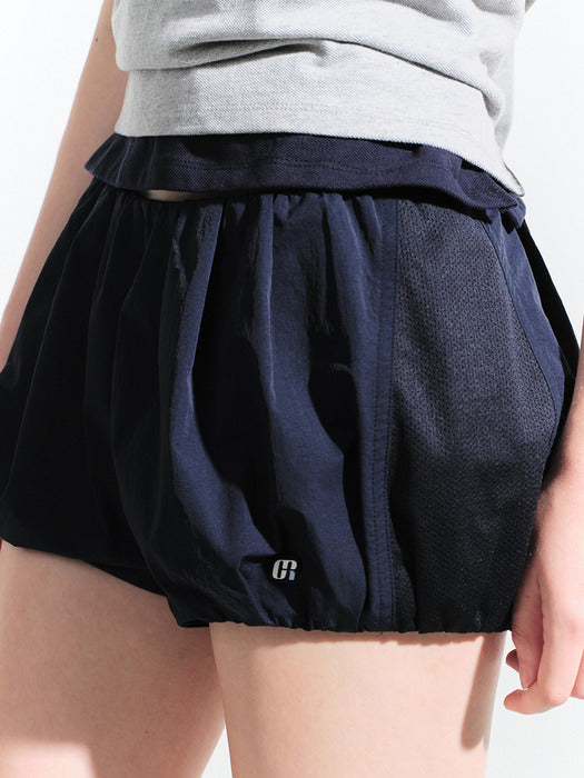 [grove] 25Hs Ryan Shirring Shorts (Navy)