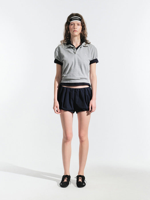 [grove] 25Hs Ryan Shirring Shorts (Navy)