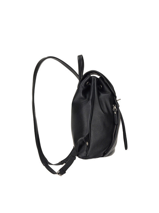 Vunque Hey Pin Tuck Leather Backpack M Black