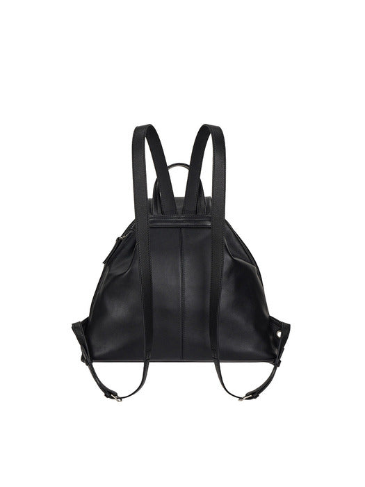 Vunque Hey Pin Tuck Leather Backpack M (Hey Pin Tuck Leather Backpack Medium) Black