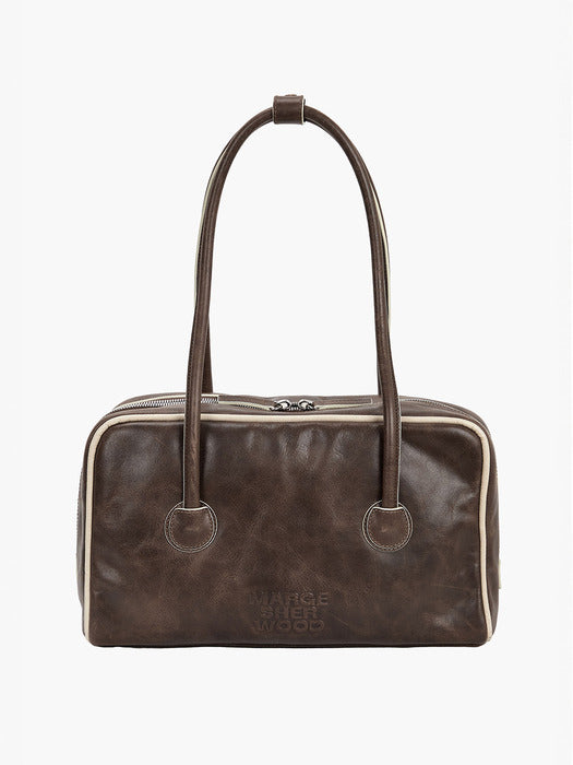 Margesherwood Soft Boston Piping washed brown pull-up+cream beige crinkle