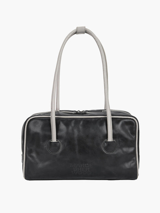 Margesherwood Soft Boston Piping black pull-up+light grey crinkle