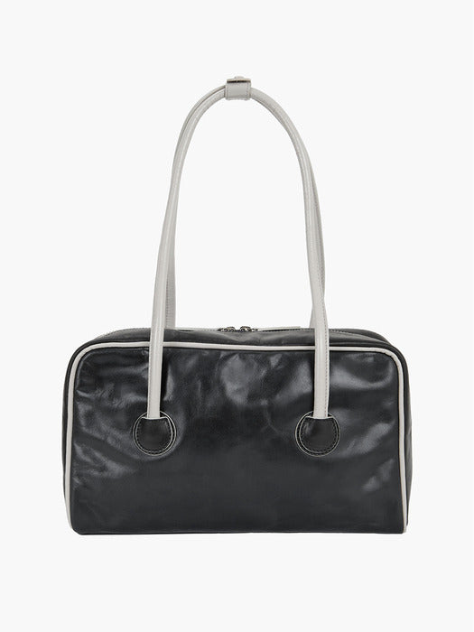 Margesherwood Soft Boston Piping black pull-up+light grey crinkle