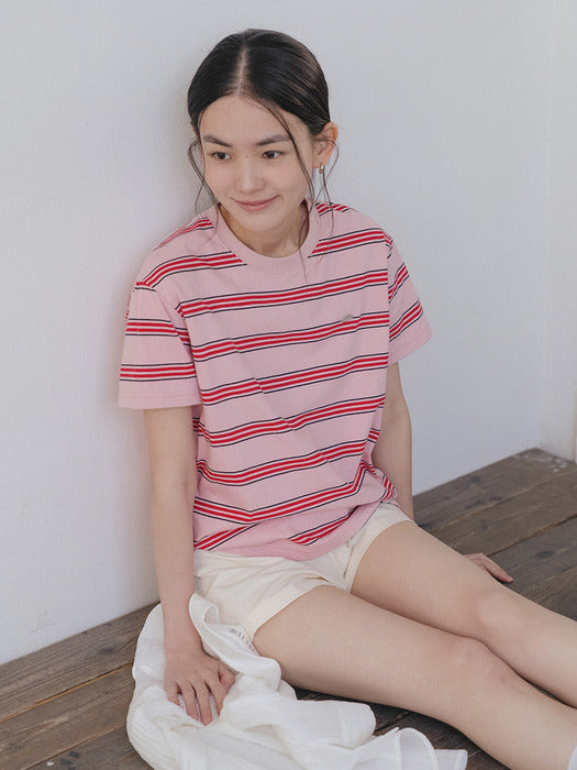 Tillidie Multi stripe cotton t-shirt Pink