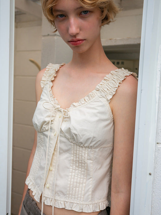 [grove] 25Hs Ina Sleeveless Top (Cream)