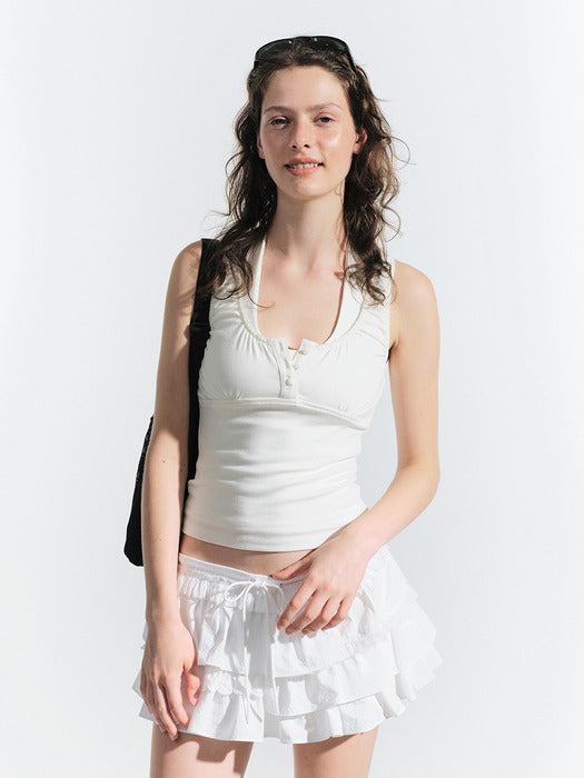 [grove] 25HS IKA SLEEVELESS TOP (IVORY)
