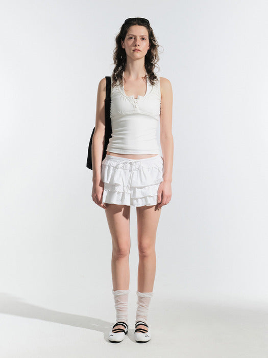 [grove] 25HS IKA SLEEVELESS TOP (IVORY)