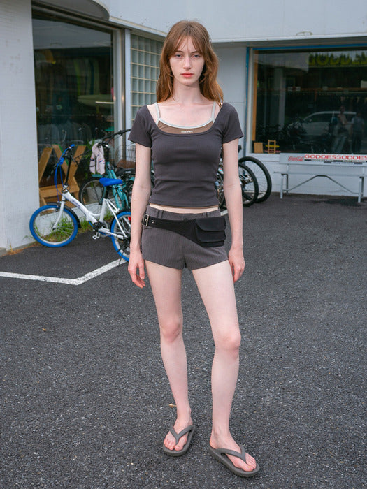 [grove] 25Hs Sia Stripe Shorts (Grey)