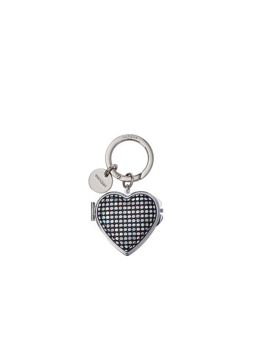 Vunque Heart Pocket Mirror Charm Hologram