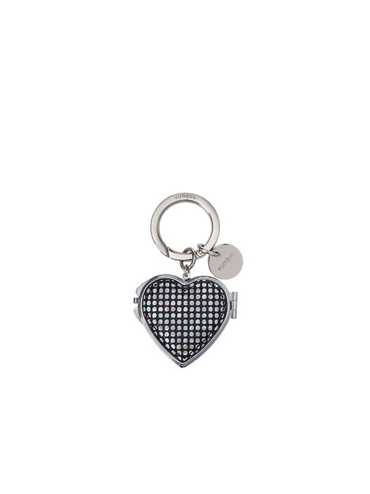 Vunque Heart Pocket Mirror Charm Hologram
