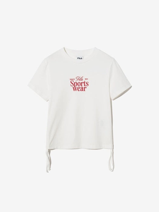 Shirred Graphic T-Shirt_FS2RSH2153F_OWH