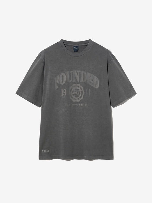 Pigment-washed short-sleeve T-shirt