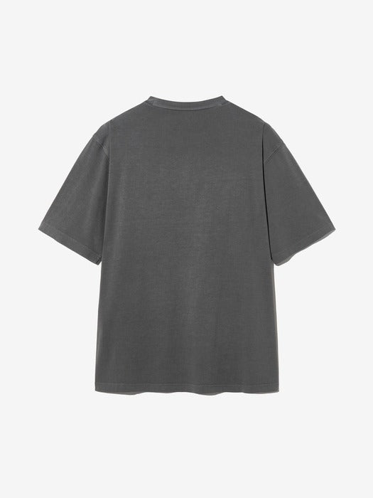 Pigment-washed short-sleeve T-shirt