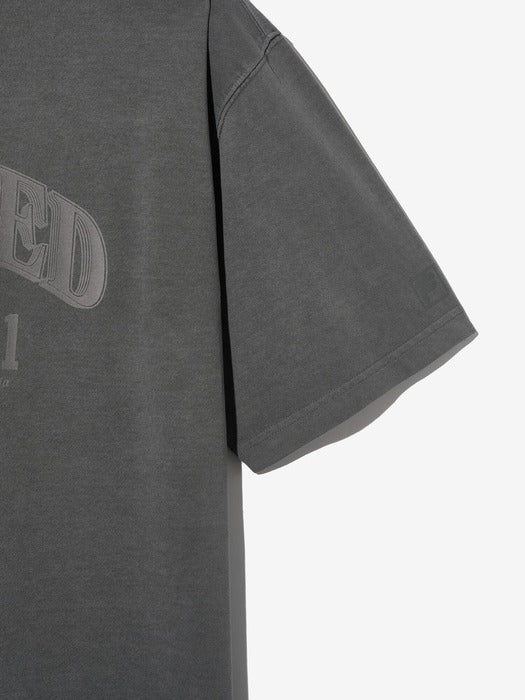 Pigment-washed short-sleeve T-shirt