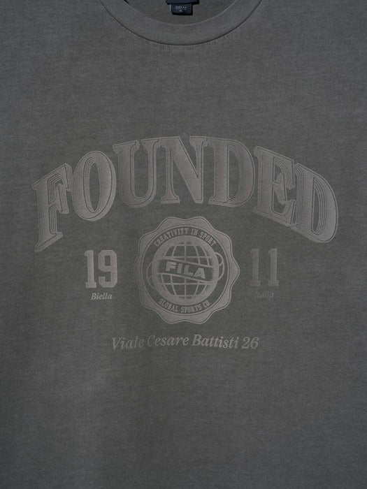 Pigment-washed short-sleeve T-shirt
