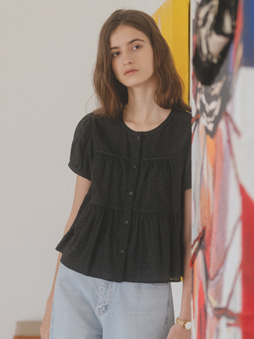 Tillidie Shirring blouse Black
