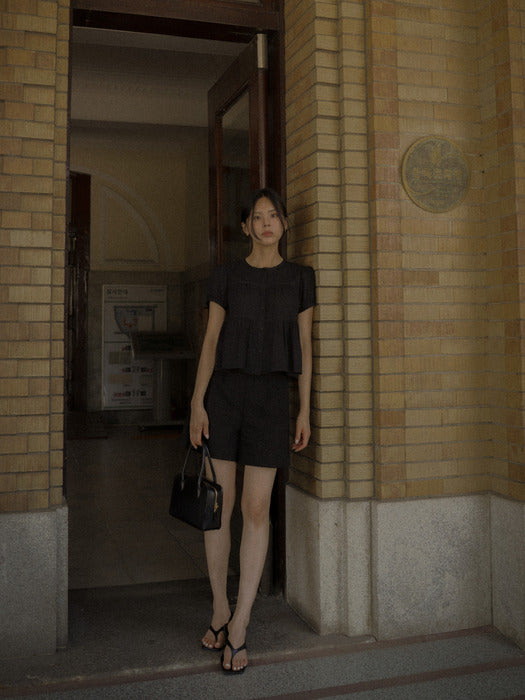 [TILLIDIE] Shirring blouse TISU03BL17_Black