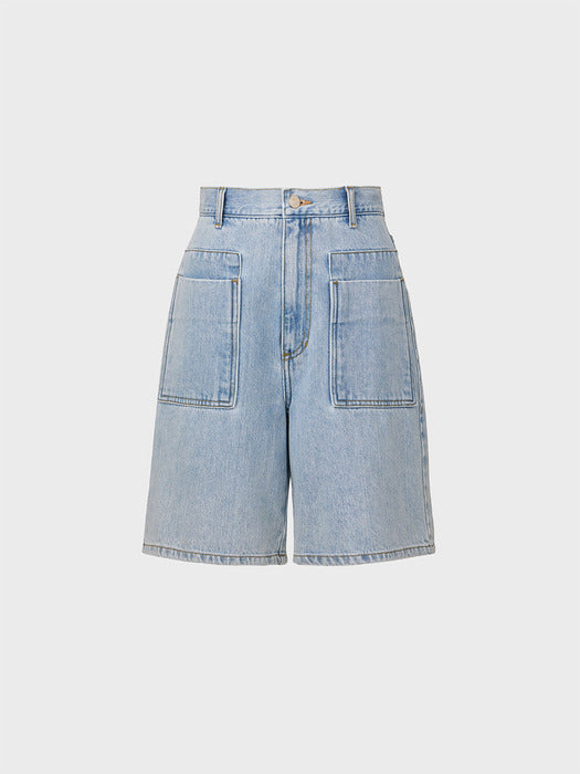 Eenk Pocket Denim Shorts - Denim Light Blue