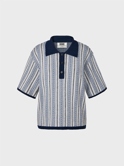 Eenk Jacquard Knitwear Top - Blue
