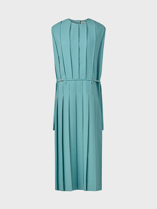 Eenk Pleated Long Dress - Light Blue