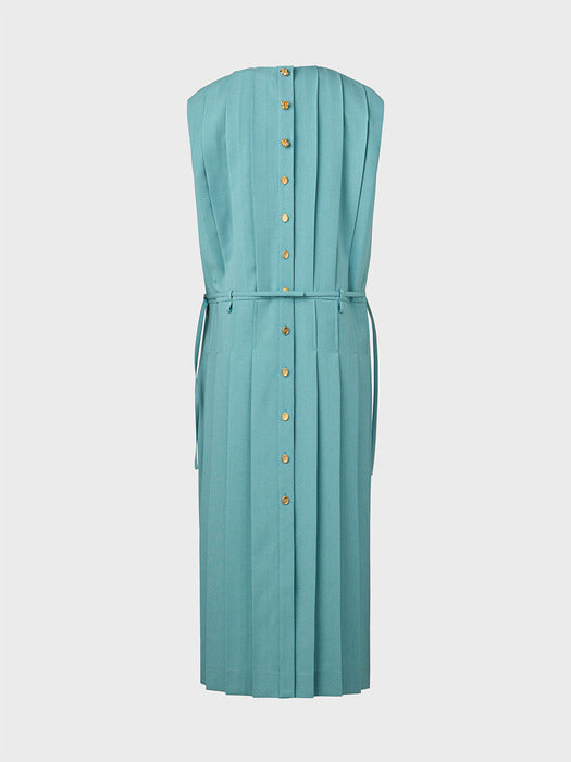 Eenk Pleated Long Dress - Light Blue