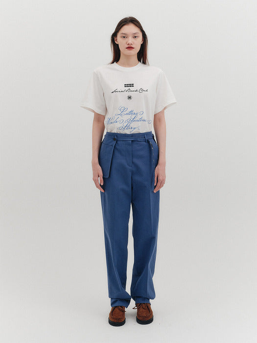 Eenk Belted Straight Pants - Blue