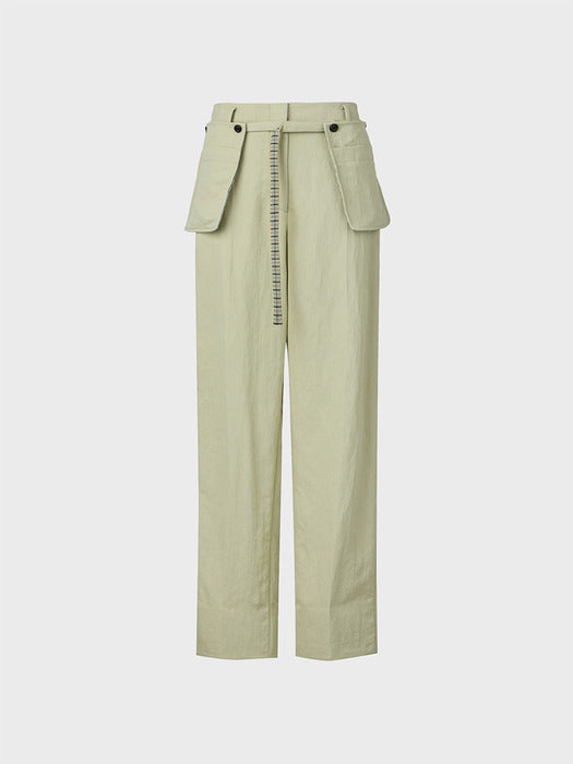 Eenk Belted Straight Pants - Mint