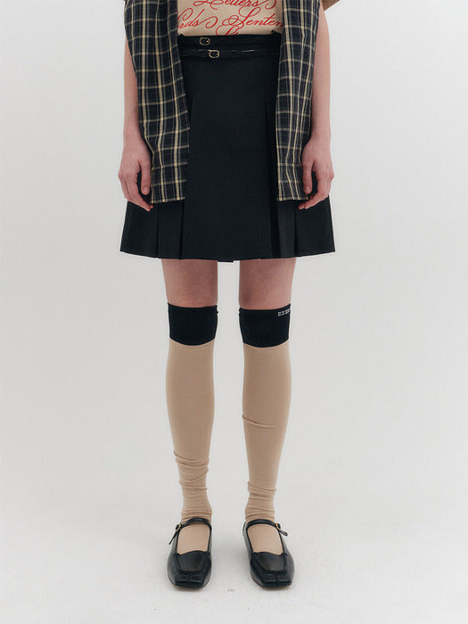 Eenk Pleated Mini Skirt - Black
