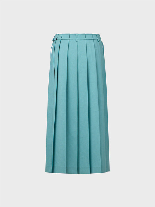 Eenk Long Pleated Skirt - Light Blue