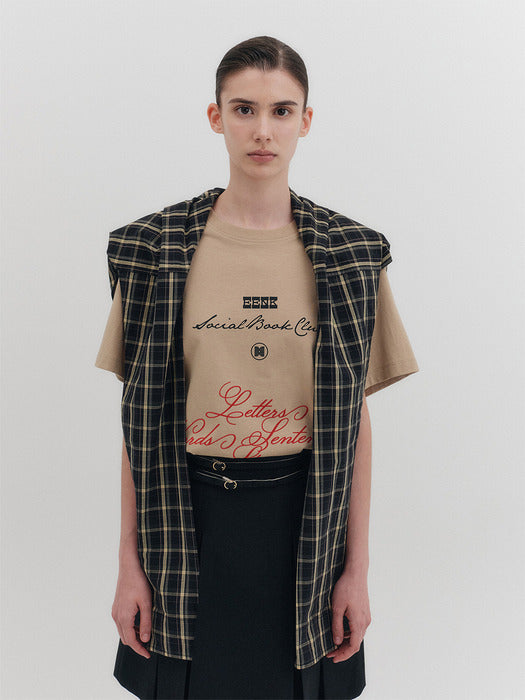 Eenk Letter Project T-shirt - Beige