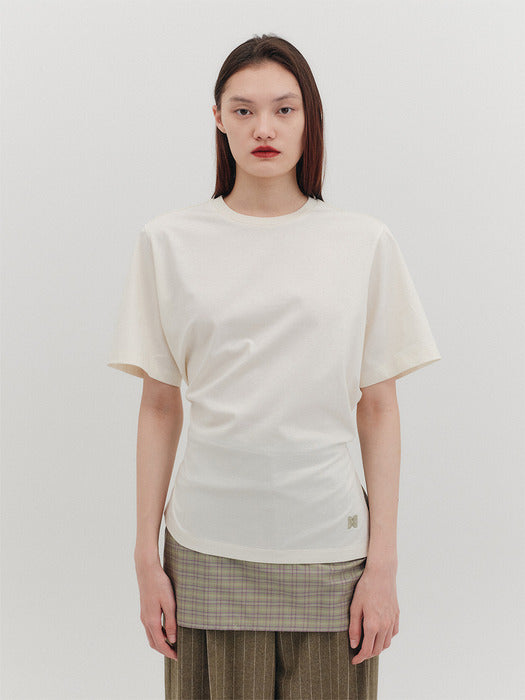 Eenk Drape Layered T-shirt - Ivory