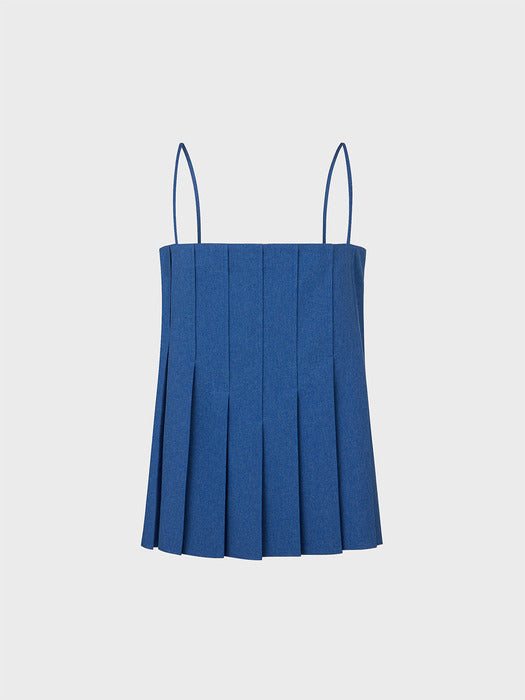 Eenk Pleated Sleeveless Top - Blue