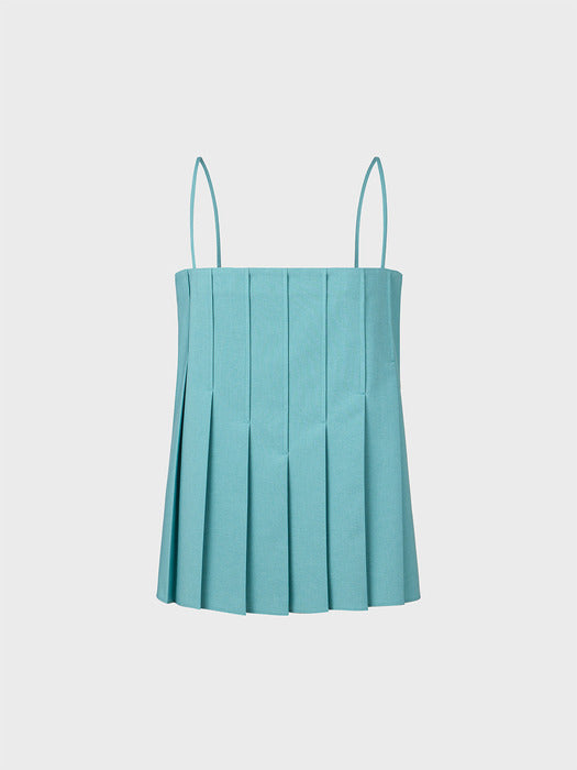Eenk Pleats Sleeveless Top - Light Blue