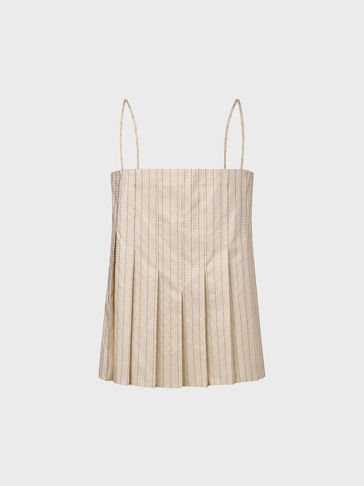 Eenk Pleats Sleeveless Top - Cream