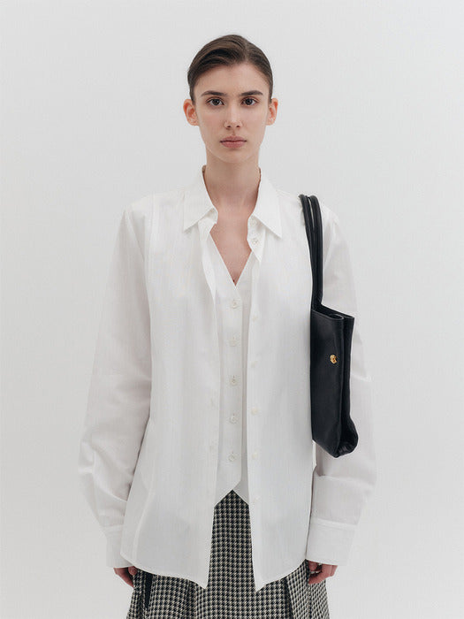 [EENK] Layered Shirt - White