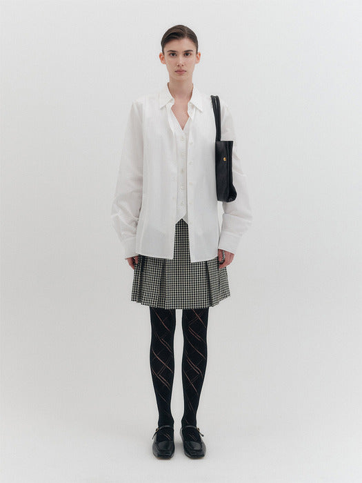 [EENK] Layered Shirt - White