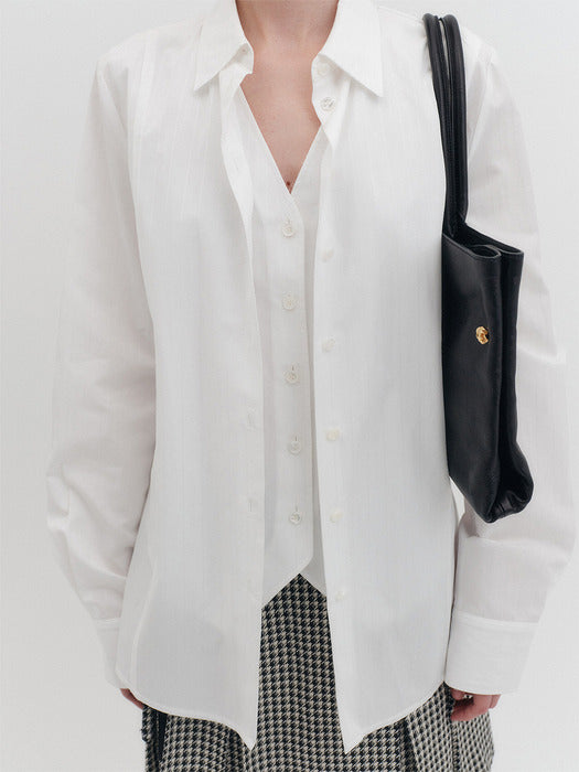 [EENK] Layered Shirt - White