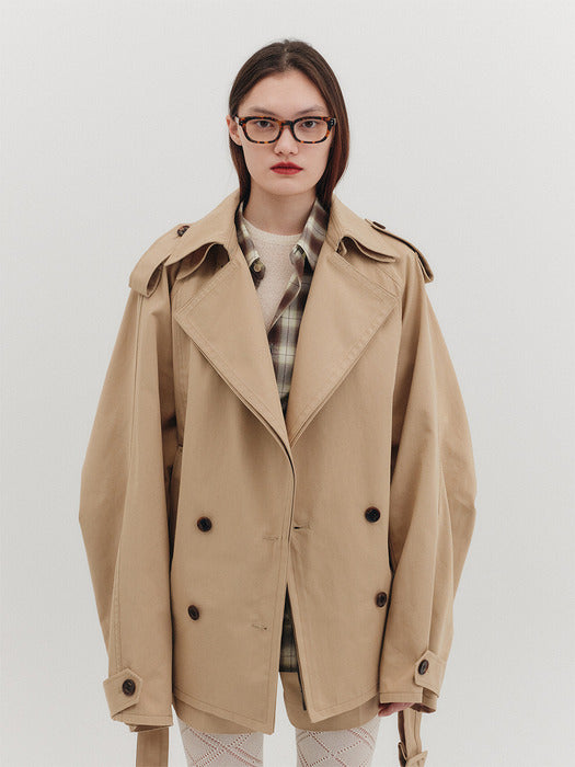 Eenk Half Trench Coat - Camel