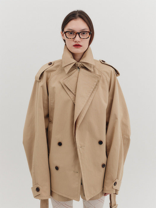 Eenk Half Trench Coat - Camel